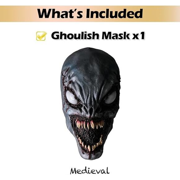 LED Monster Mask Adult Horror Latex Light Up Eyes Full Head Scary Costume - Picture 2 of 7